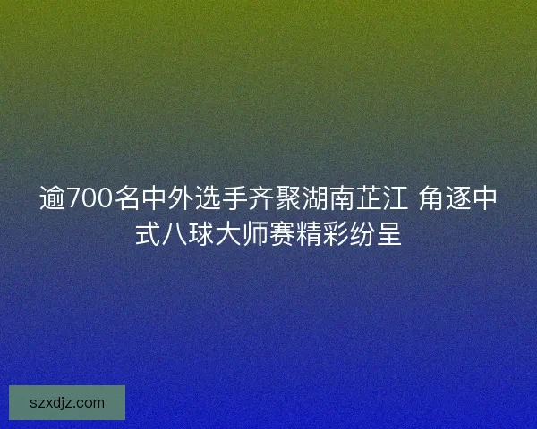 逾700名中外选手齐聚湖南芷江 角逐中式八球大师赛精彩纷呈