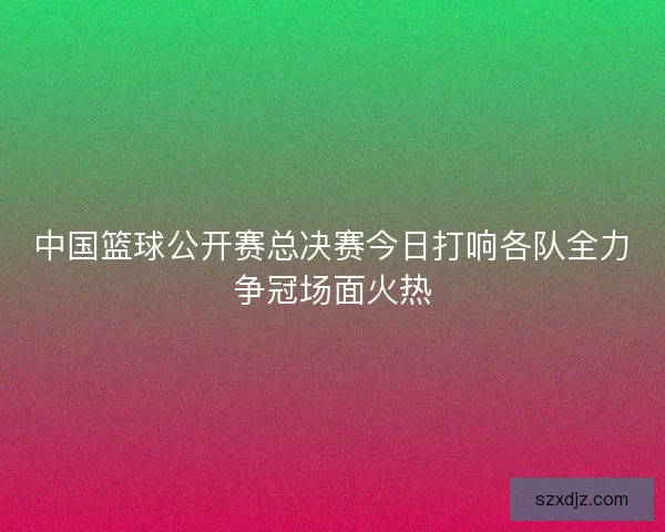 中国篮球公开赛总决赛今日打响各队全力争冠场面火热